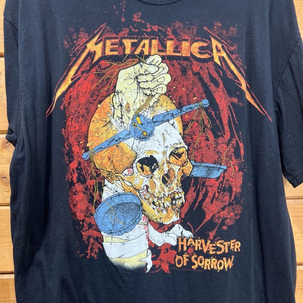 Metallica Harvester of Sorrow Band Tee XL 2014 Pushead Skull Art Keya USA